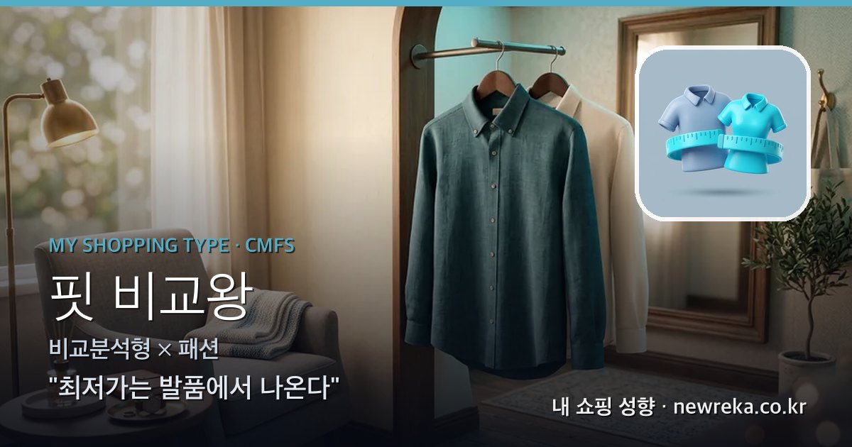 핏 비교왕 쇼핑 성향 이미지