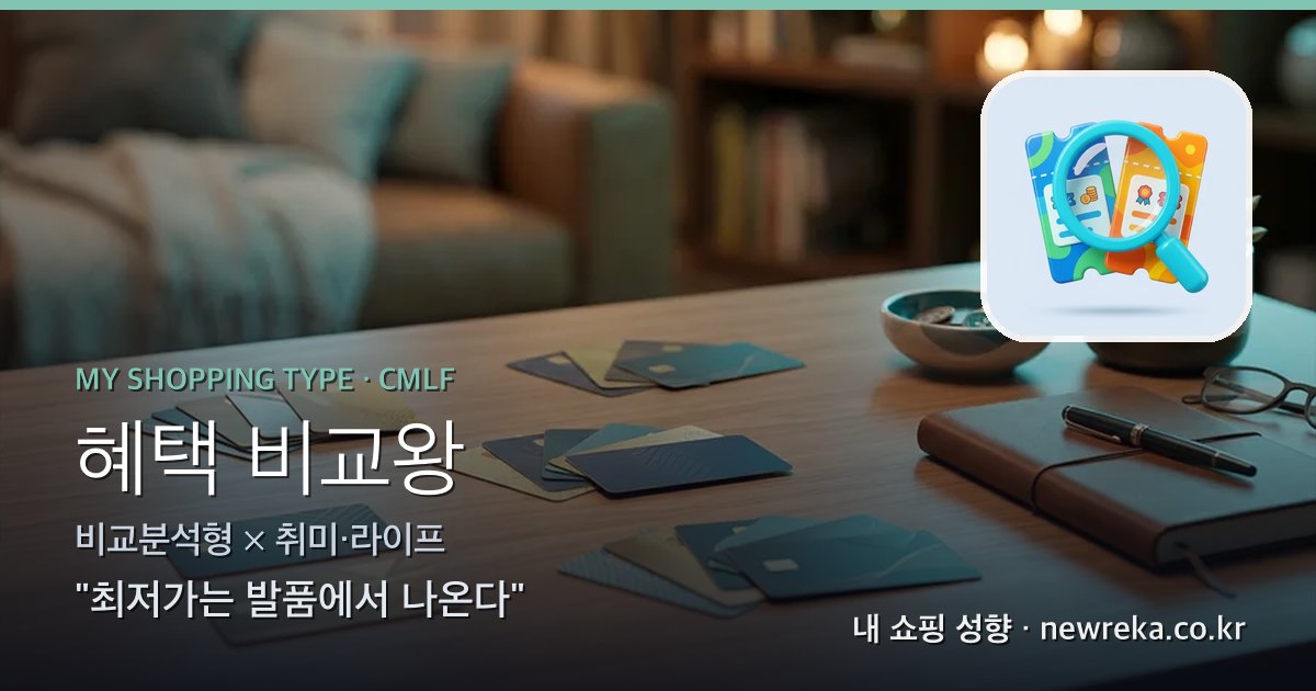 혜택 비교왕 쇼핑 성향 이미지