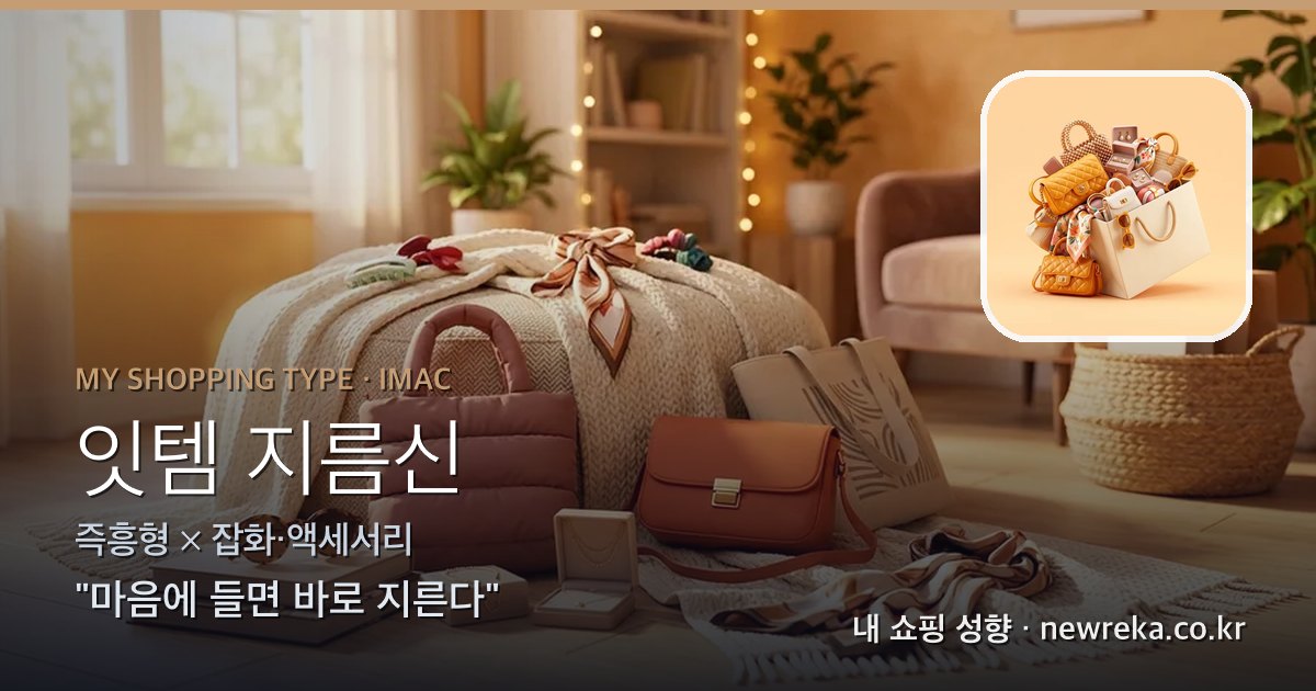 잇템 지름신 쇼핑 성향 이미지