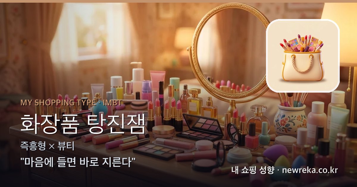 화장품 탕진잼 쇼핑 성향 이미지