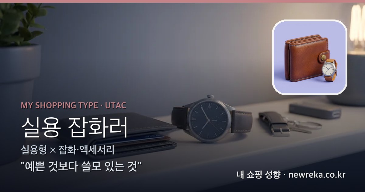 실용 잡화러 쇼핑 성향 이미지