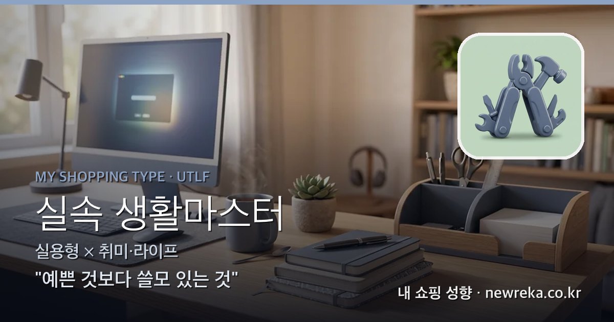 실속 생활마스터 쇼핑 성향 이미지