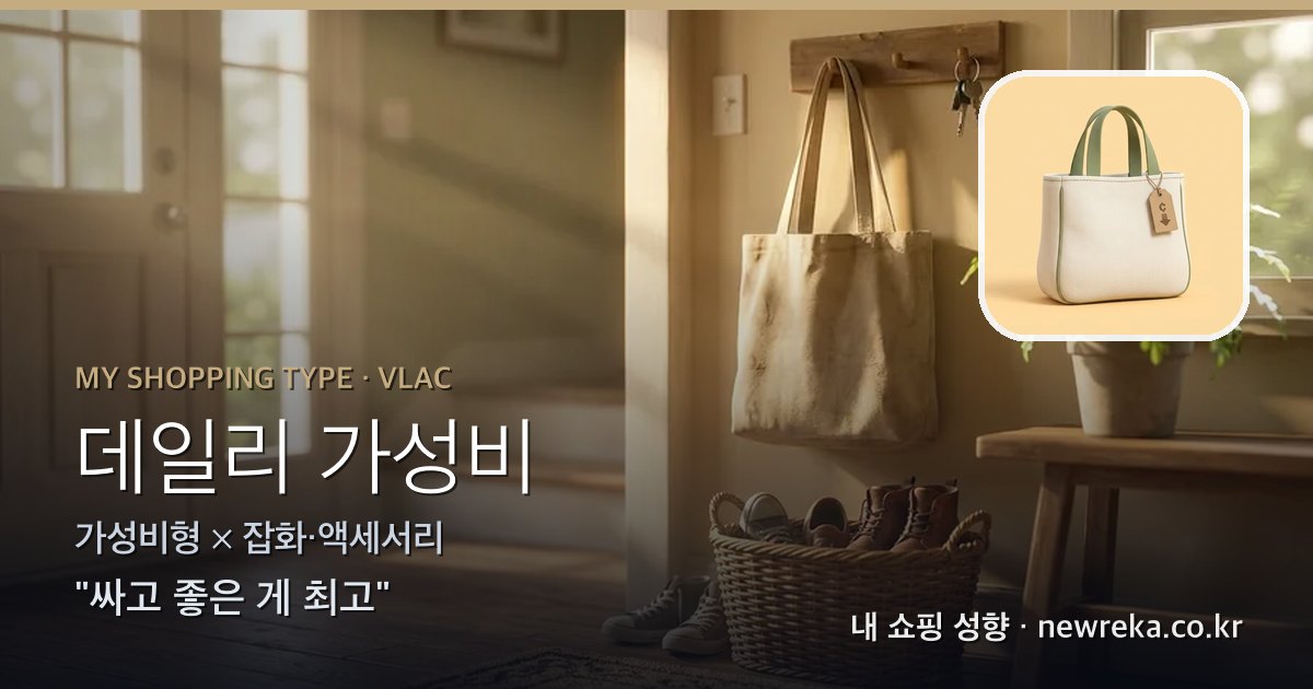 데일리 가성비 쇼핑 성향 이미지