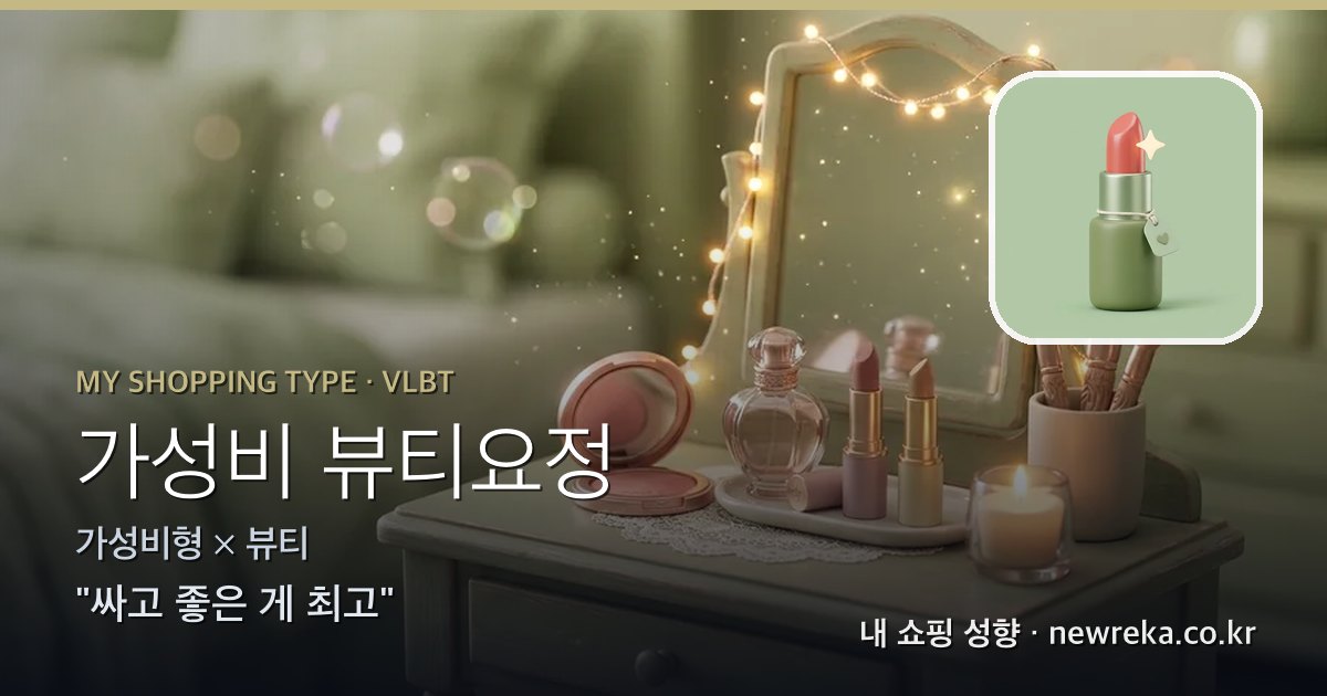 가성비 뷰티요정 쇼핑 성향 이미지