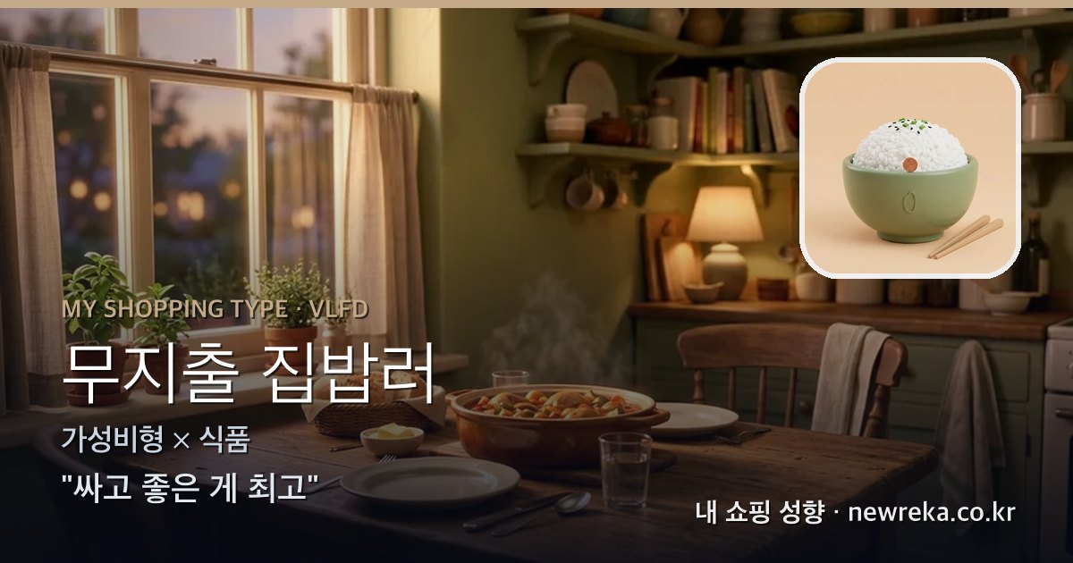 무지출 집밥러 쇼핑 성향 이미지